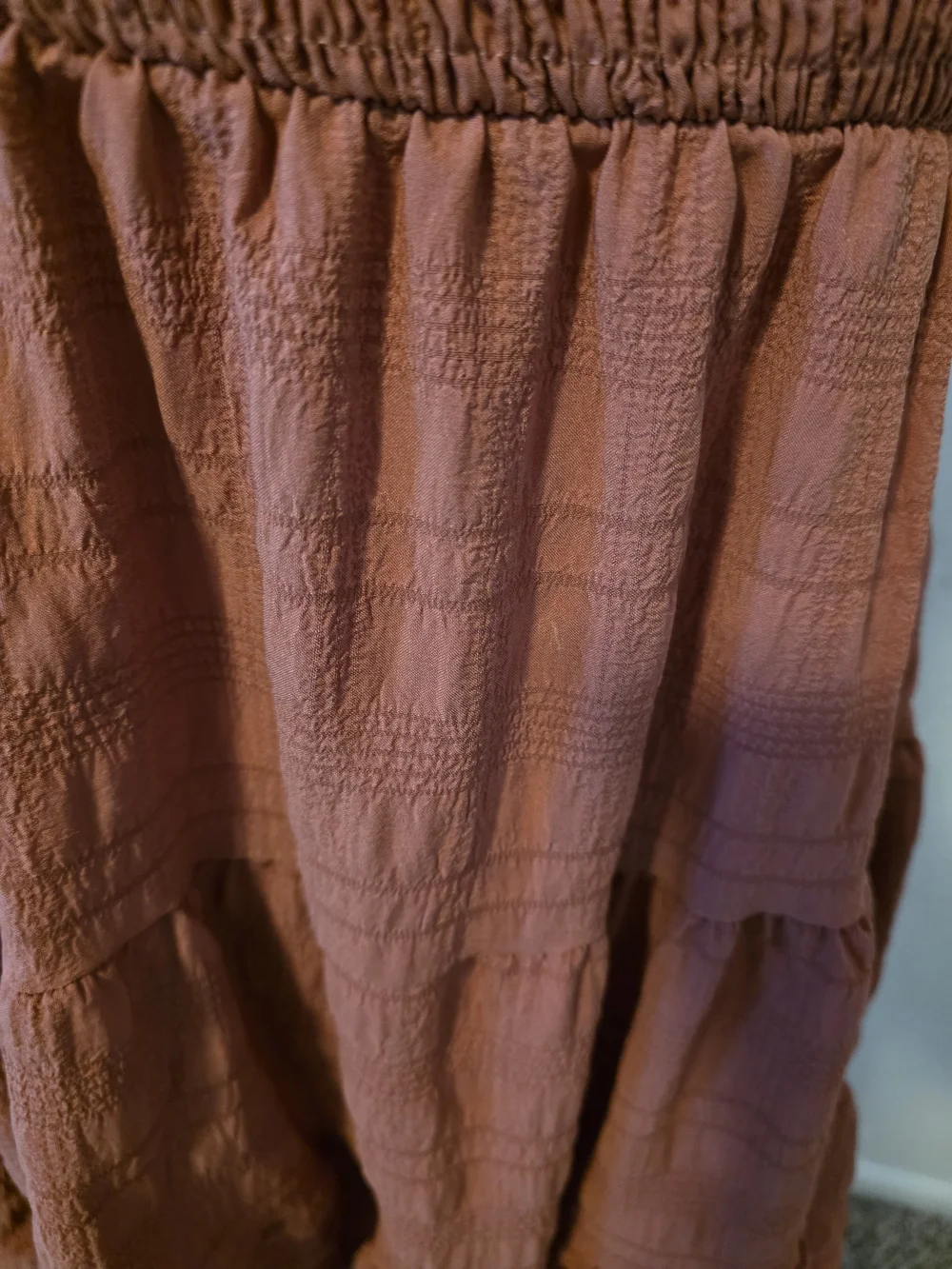 SHEIN Dusty Rose Smocked Tiered Spaghetti Strap Mini Dress - Picture 8 of 15